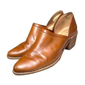 Madewell Women’s The Brady Low Cut Leather Bootie English Saddle Size 7.5